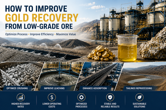 How to improve gold recovery from low-grade ore using optimized crushing, heap leaching, CIP/CIL processing and tailings reprocessing.