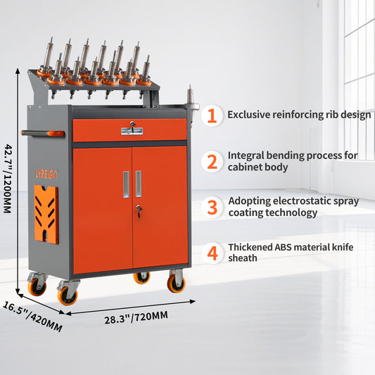 CNC tool holder rack with lock, used for tool storage and transportation