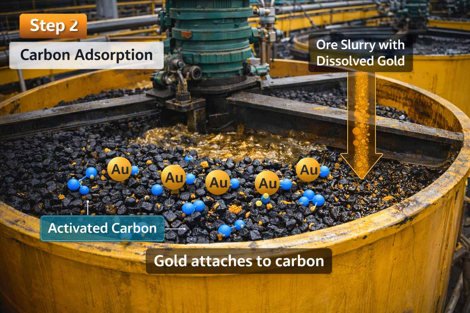 Activated carbon adsorption tank in CIP CIL gold processing system
