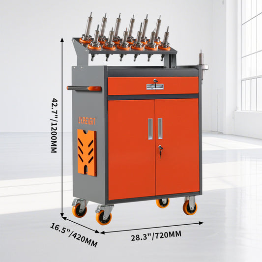 CNC tool holder rack with lock, used for tool storage and transportation